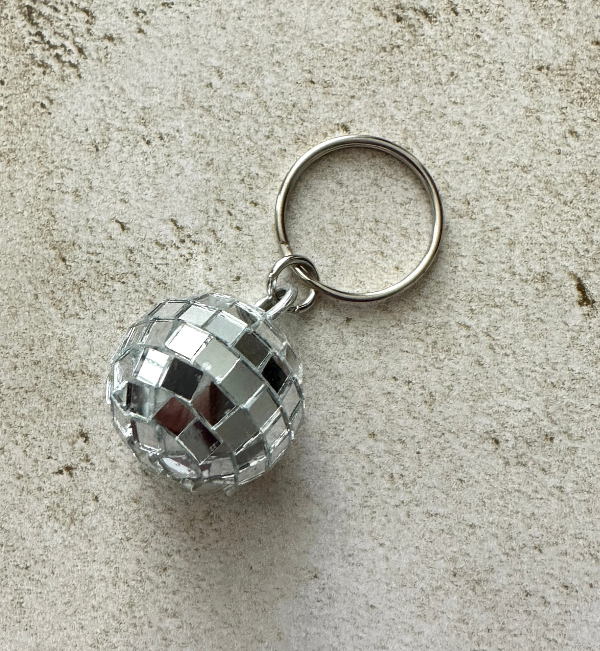 Retro Disco Ball Zipper Pull Bag Charm Keychain