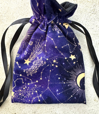Purple Constellation Tarot Card Bag – Witchy Gift for Tarot Readers & Astrology Lovers