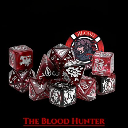 Blood Hunter Dice Set | Dark Resin D&D Dice by Revenant Foundry