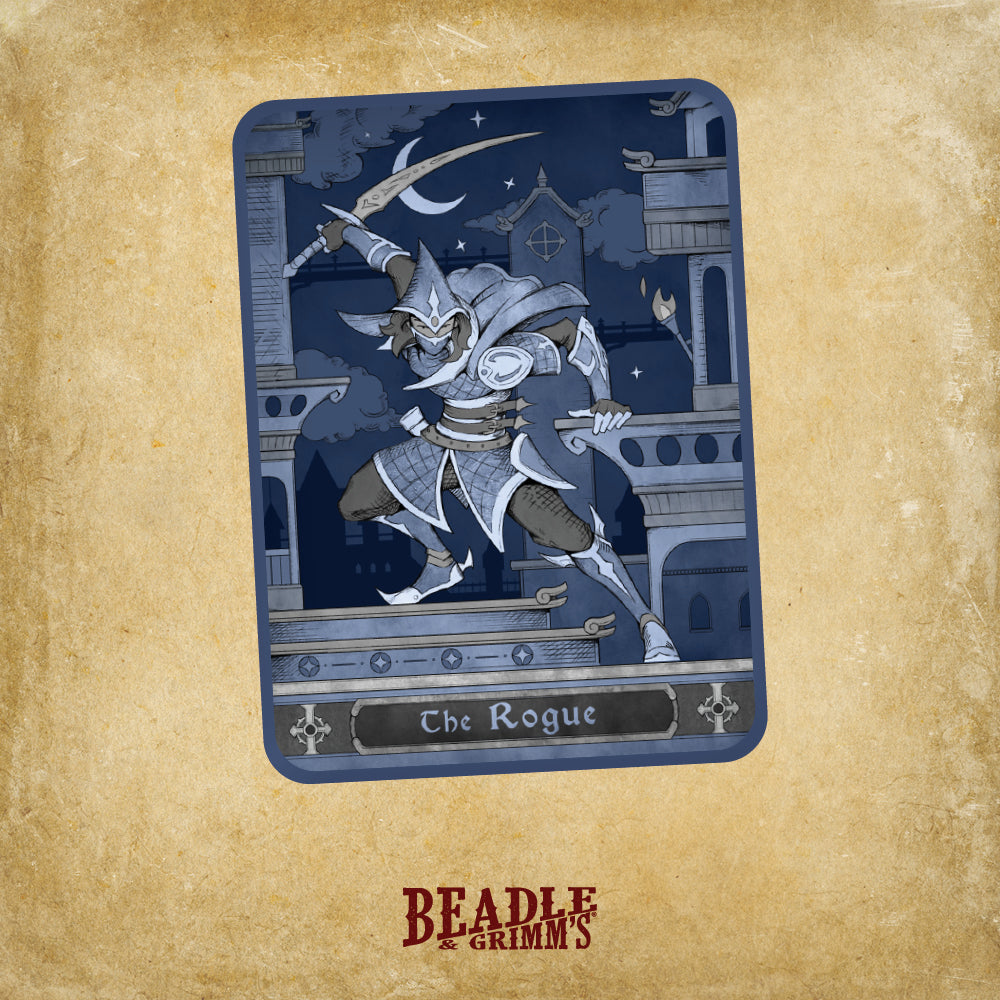 Epic Character Class Dice Set: The Rogue – 16-Piece Resin Dice in Rolling Tray Tin