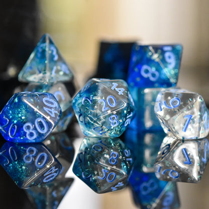 Bora Bora Acrylic Dice Set – 7-Piece Polyhedral RPG Dice