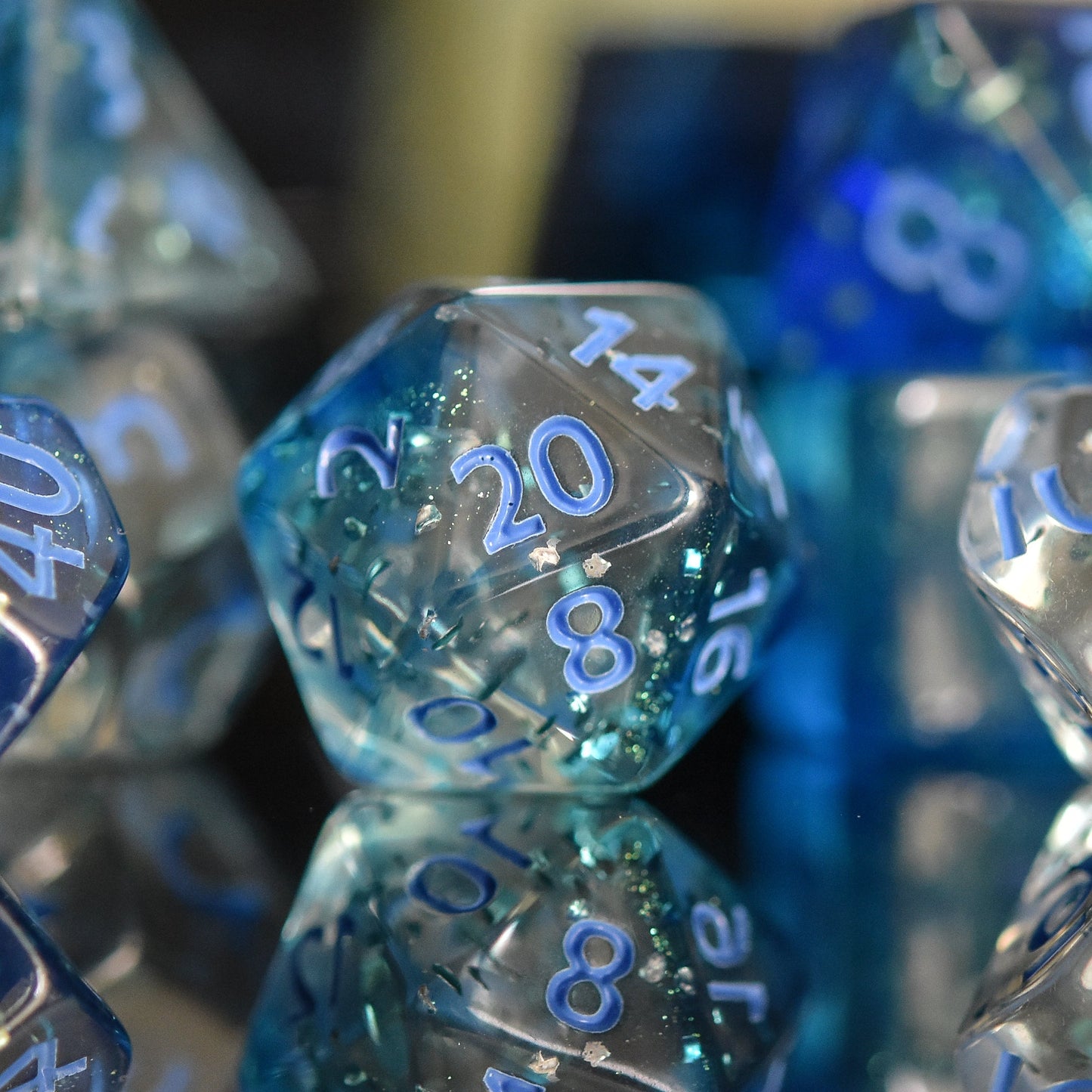 Bora Bora Acrylic Dice Set – 7-Piece Polyhedral RPG Dice