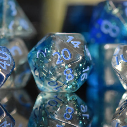 Bora Bora Acrylic Dice Set – 7-Piece Polyhedral RPG Dice