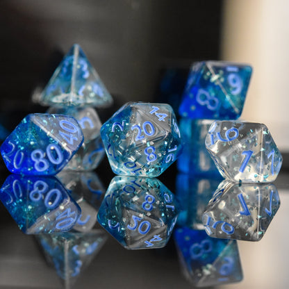 Bora Bora Acrylic Dice Set – 7-Piece Polyhedral RPG Dice