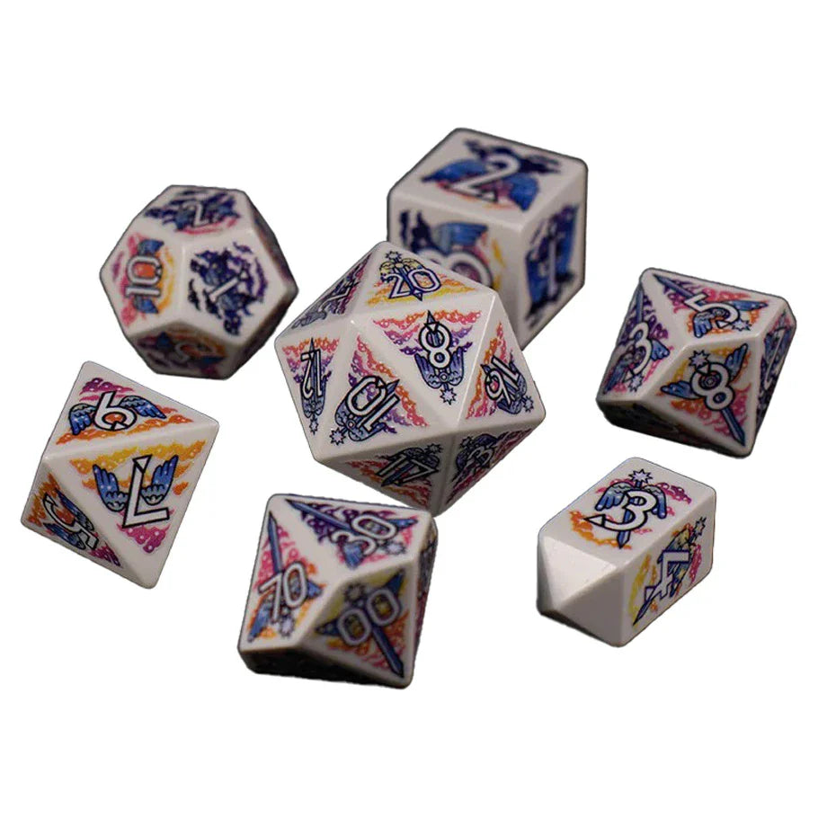 7 Piece Polyhedral Dice Set: Celestial Dawn
