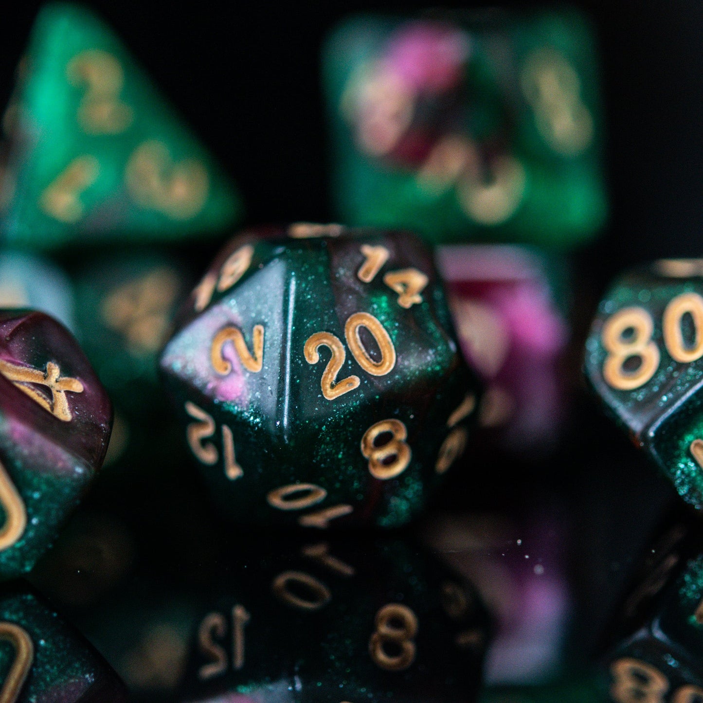 Breath of the Strong Acrylic Dice Set – 7-Piece Polyhedral RPG Dice