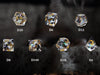 Black purple ears and big eyes cute cat resin DND dice set