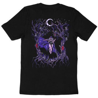 Black Forest – Witch & Skeletal Raven Screen-Printed Unisex Gothic T-Shirt