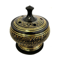 Black Carved Brass Burner
