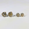Golden Hex D20 Sterling Silver Stud Earrings - Gold Black Dice Jewelry