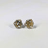 Golden Hex D20 Sterling Silver Stud Earrings - Gold Black Dice Jewelry