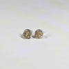 Golden Hex D20 Sterling Silver Stud Earrings - Gold Black Dice Jewelry