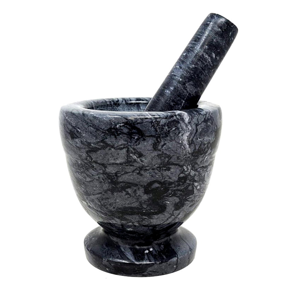 Black Marble Mortar & Pestle 4"