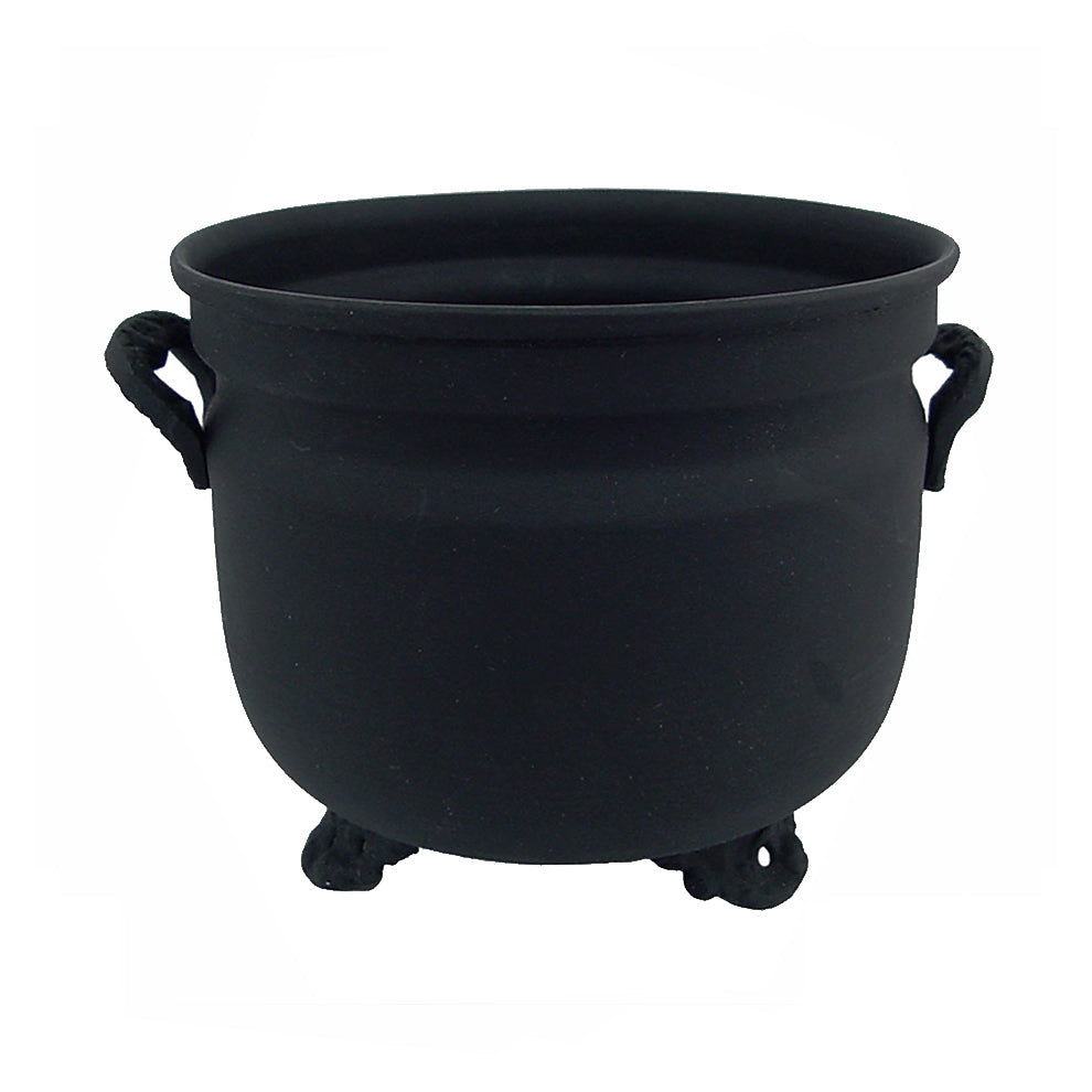 Black Plain Metal Cauldron with Sandbag - 4.5" Incense Burner & Ritual Tool