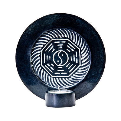 Black Soapstone Yin Yang Candle Burner