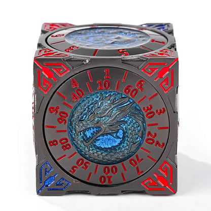 Cool Table Game Dice Spinner: 7-in-1 Metal Solid Cube Six-Sided Circular Spinning Roulette Dice