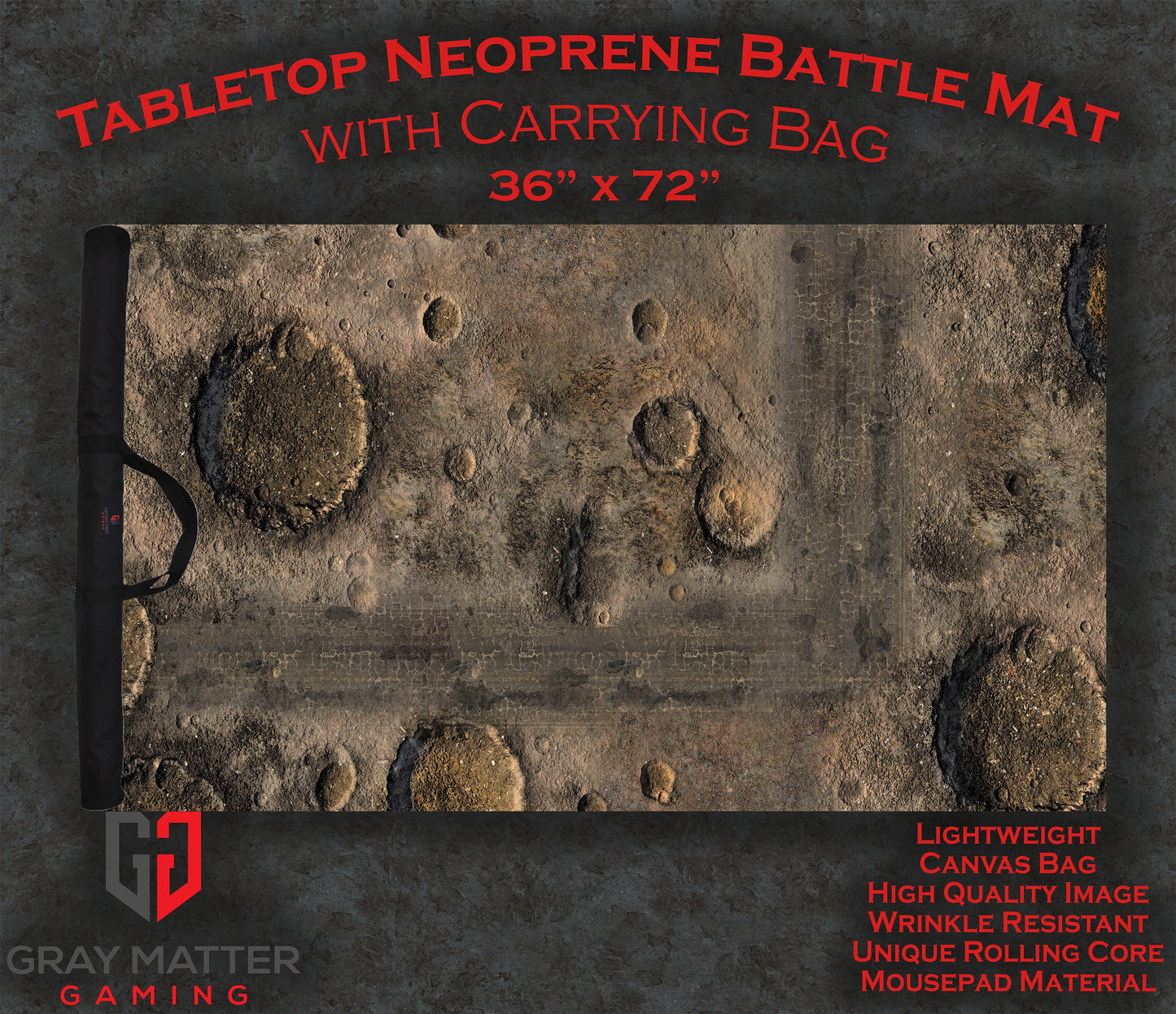 Blasted Battlefield - Neoprene Battle Mat - Warhammer, AoS, 40K, Kill Team, MCP, Shatterpoint, Legion, More