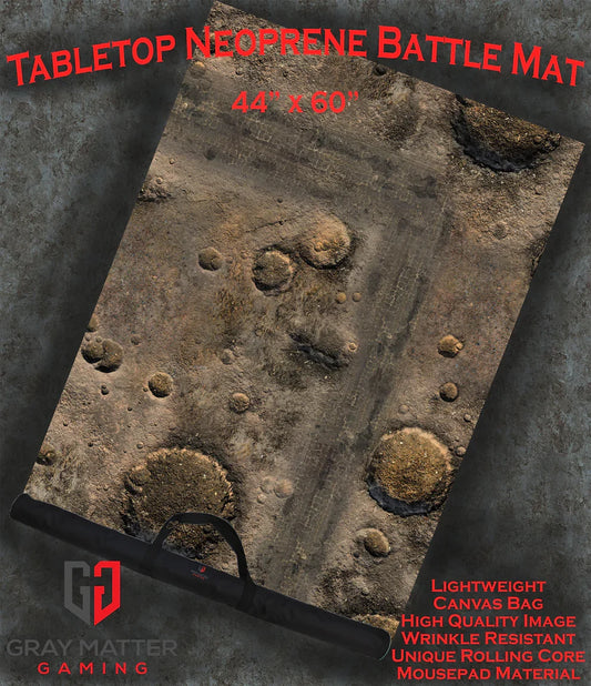 Blasted Battlefield | Neoprene Battle Mat with Bag | Baron of Dice