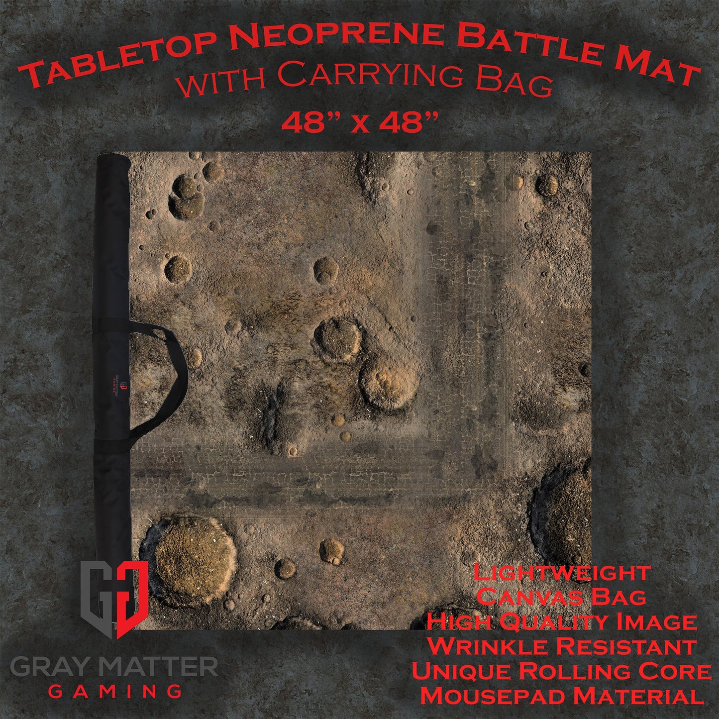 Blasted Battlefield - Neoprene Battle Mat - Warhammer, AoS, 40K, Kill Team, MCP, Shatterpoint, Legion, More