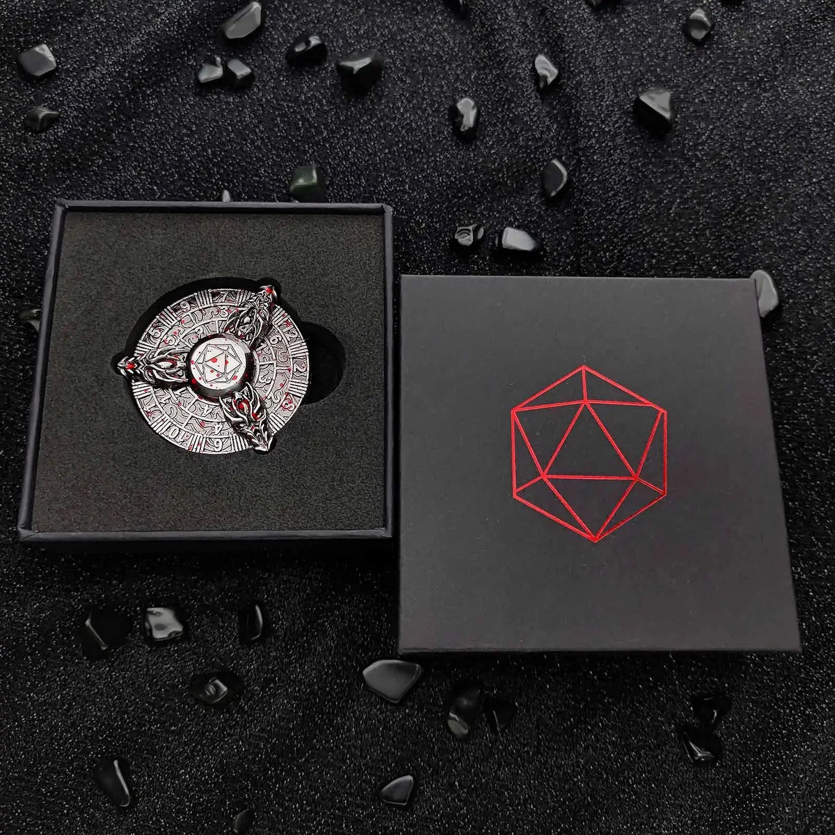 Three Dragon Head Metal Fidget Spinner DND Dice — Roulette Spin Dice for TTRPG