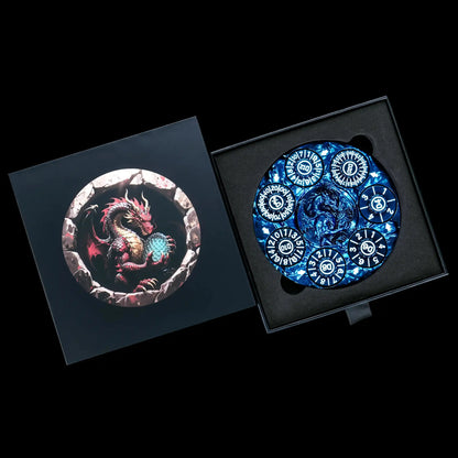 Unique Dice Spinner: 7-in-1 Metal 3D Relief Dragon DND Roulette Dice Spinner