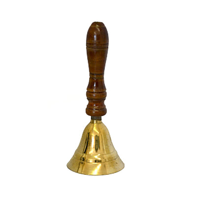 Brass Bell with Wooden Handle 5 1/2