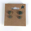 Golden Witchwood Stud Earrings Sterling Silver