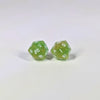 Spring's Fortune D20 Sterling Silver Stud Earrings - Gold Green Dice Jewelry