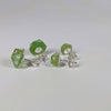 Spring's Fortune D20 Sterling Silver Stud Earrings - Gold Green Dice Jewelry