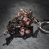 Multicolor Metal Hollow D20 Dice Necklace、Keychain + Mini DND Dice Set