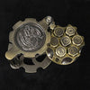 Unique dnd revolver dice set: 7 cool metal dnd bullet dice in the rotating revolver cylindrical magazine