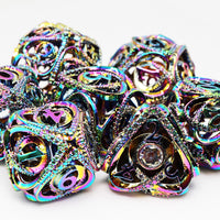 Hollow Hearts: Jeweled Burnt Opal -  Metal RPG Dice Set