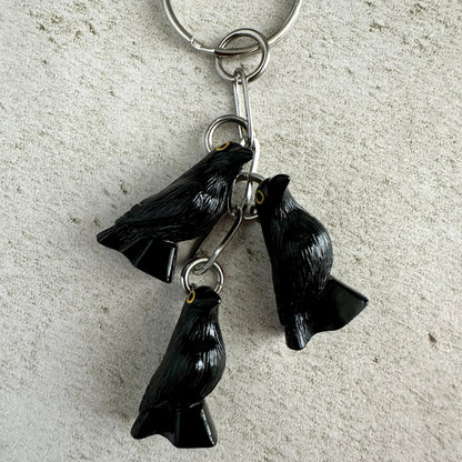 Murder of Crows Keychain – Goth Witchy Bag Charm for Horror Lovers, Witches & Halloween
