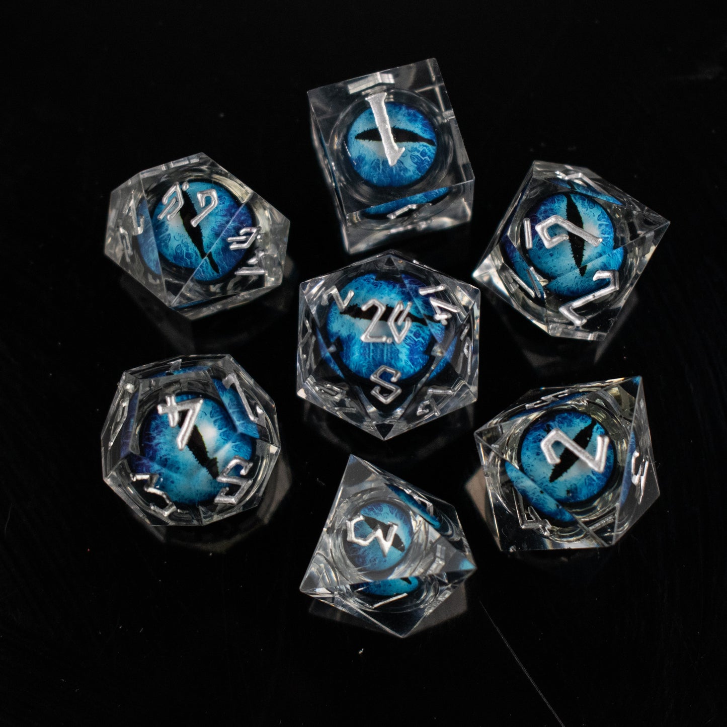 Legacy of Blue Eyes Liquid Core Dice Set – Silver Edition