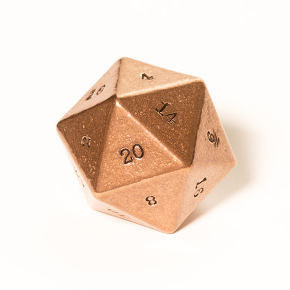 Metal Dice - Copper Hand Numbered D20 - 2" - 1.44 lb