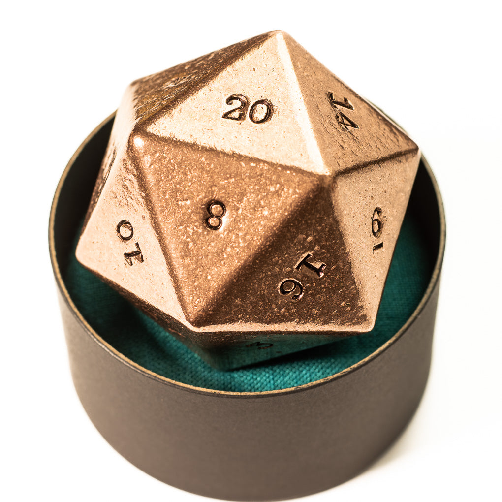 Metal Dice - Copper Hand Numbered D20 - 2" - 1.44 lb