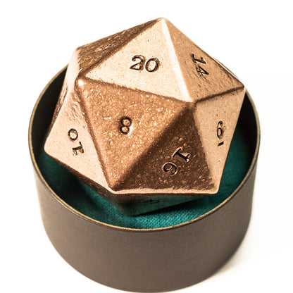 Metal Dice - Copper Hand Numbered D20 - 2" - 1.44 lb