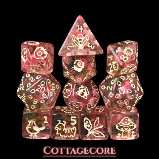 Cottagecore Dice Set | Nature-Inspired D&D Dice by Revenant Foundry