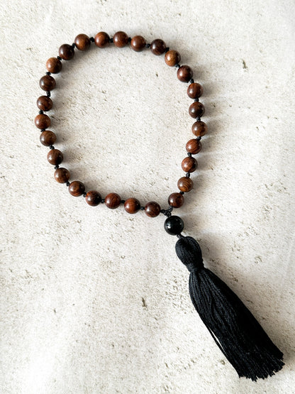Pocket Wrist Mala | 27 Bead Rosewood Mini Mala Bracelet