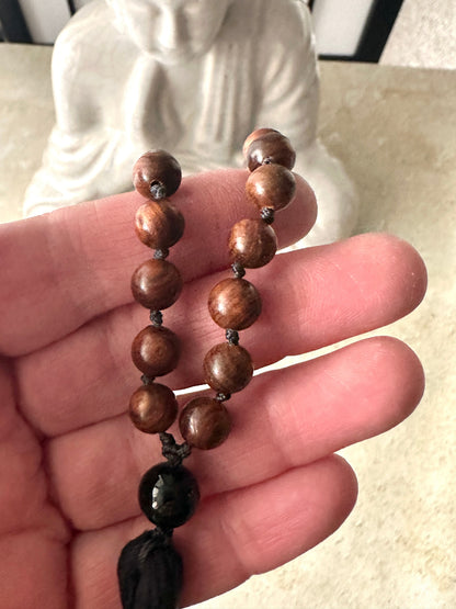Pocket Wrist Mala | 27 Bead Rosewood Mini Mala Bracelet