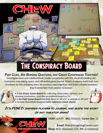 CHEW: Conspiracy Board – Dry-Erase Game Board for CHEW RPG & Tabletop Games