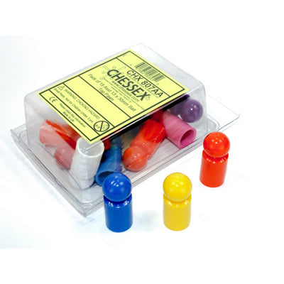 CHX807AA Ball Top Pawns Assorted Colors 13 X 30mm Pack of 15 Chessex