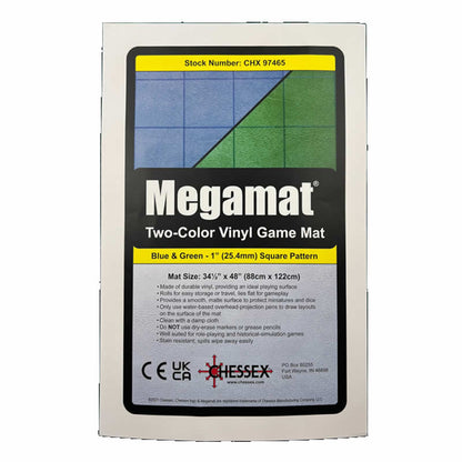 Reversible Megamat Blue/Green 1in Squares 34.5x48 - Chessex CHX97465