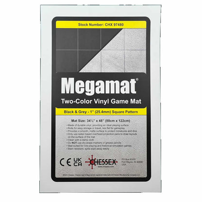 Reversible Megamat Black/Grey 1in Squares 34.5x48 - Chessex CHX97480