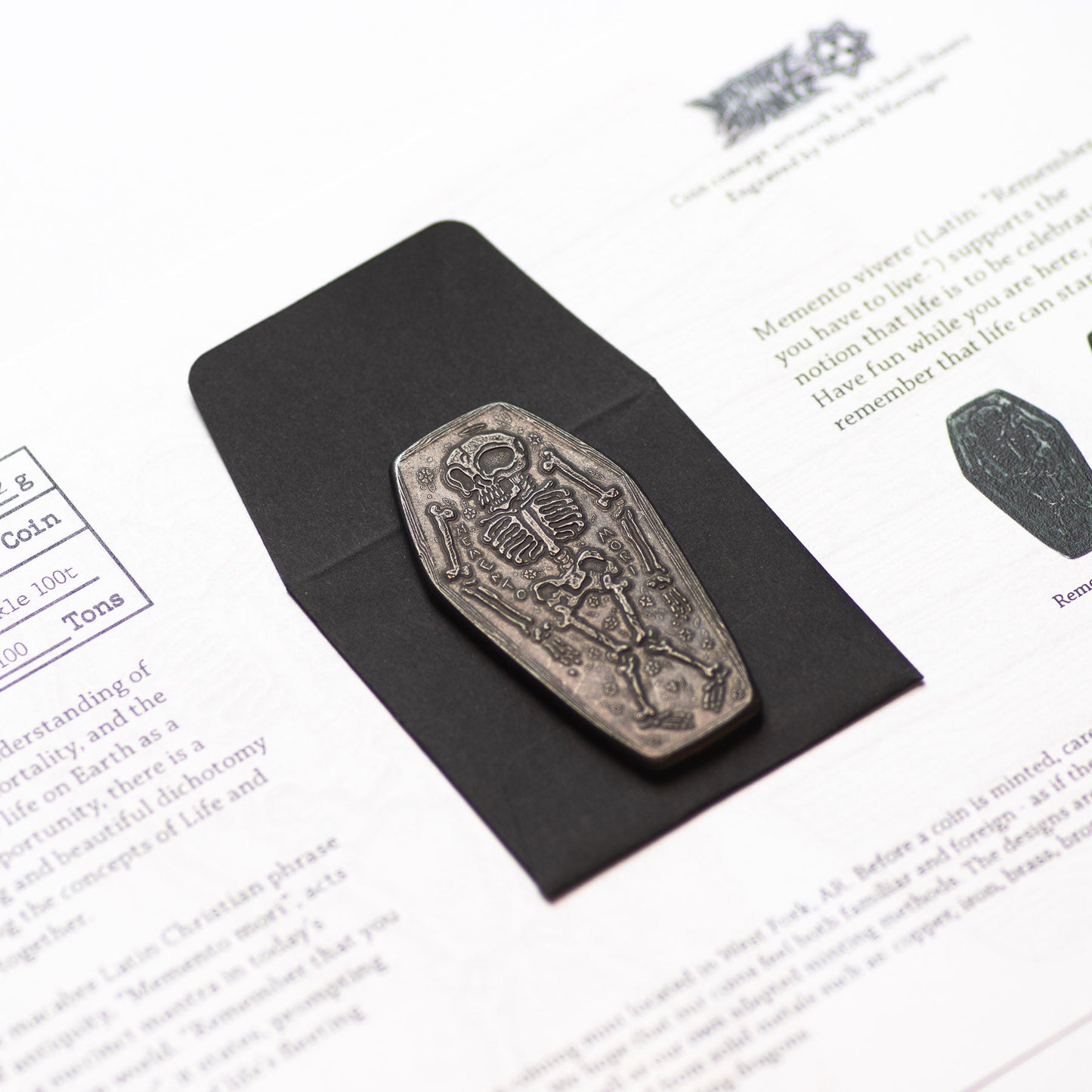 Coffin Memento Mori Memento Vivere in Blackened Copper