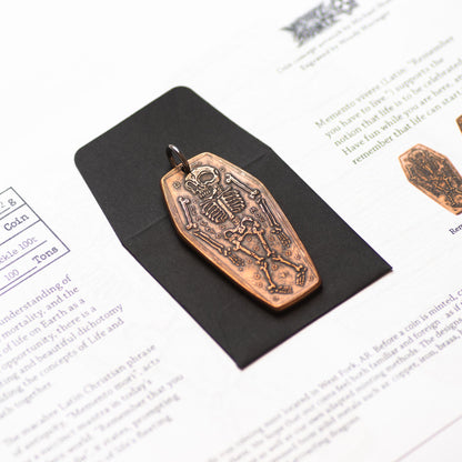 Coffin Memento Mori Memento Vivere Copper Charm or Pendant