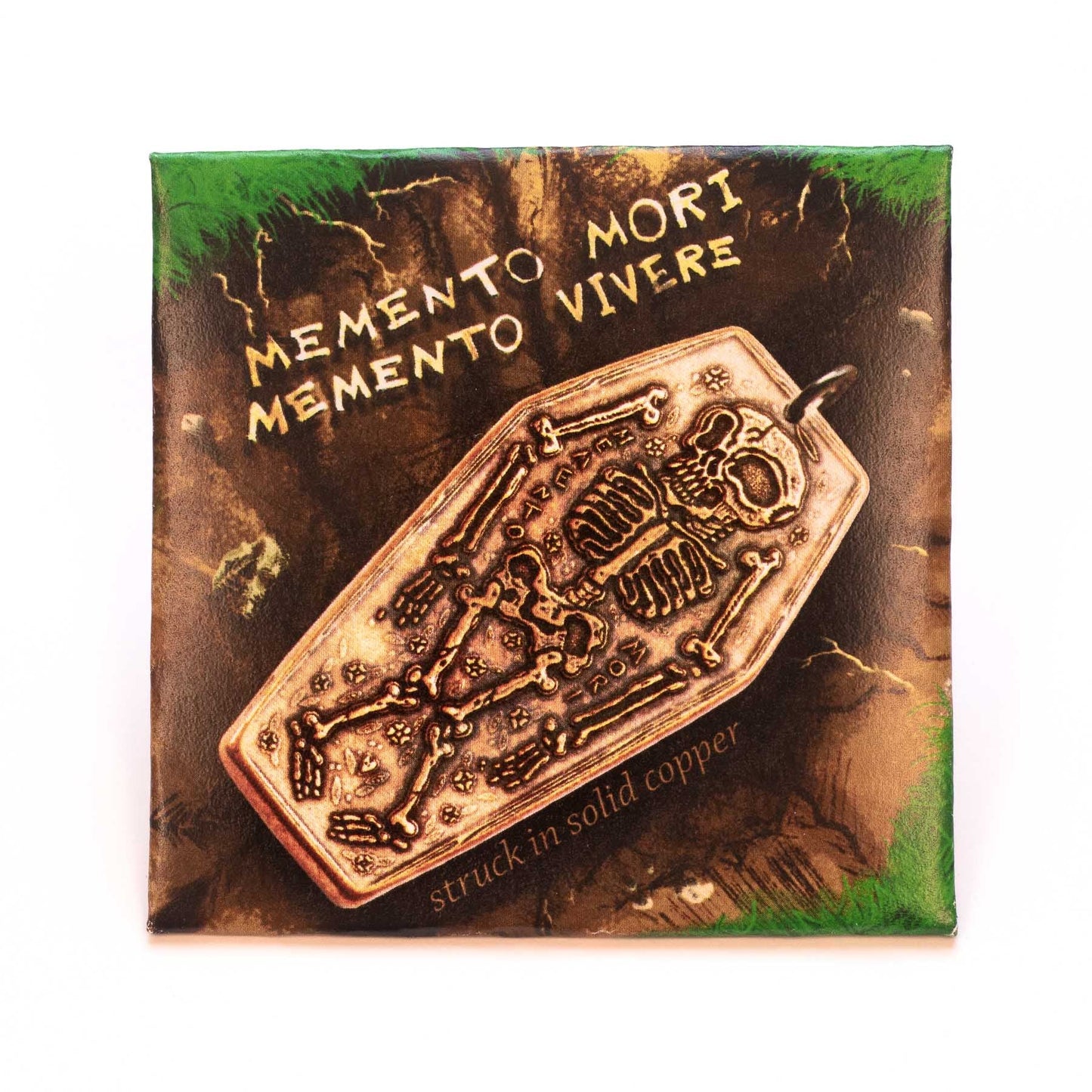 Coffin Memento Mori Memento Vivere Copper Charm or Pendant