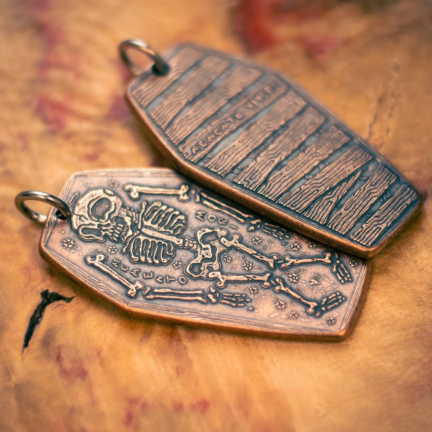 Coffin Memento Mori Memento Vivere Copper Charm or Pendant