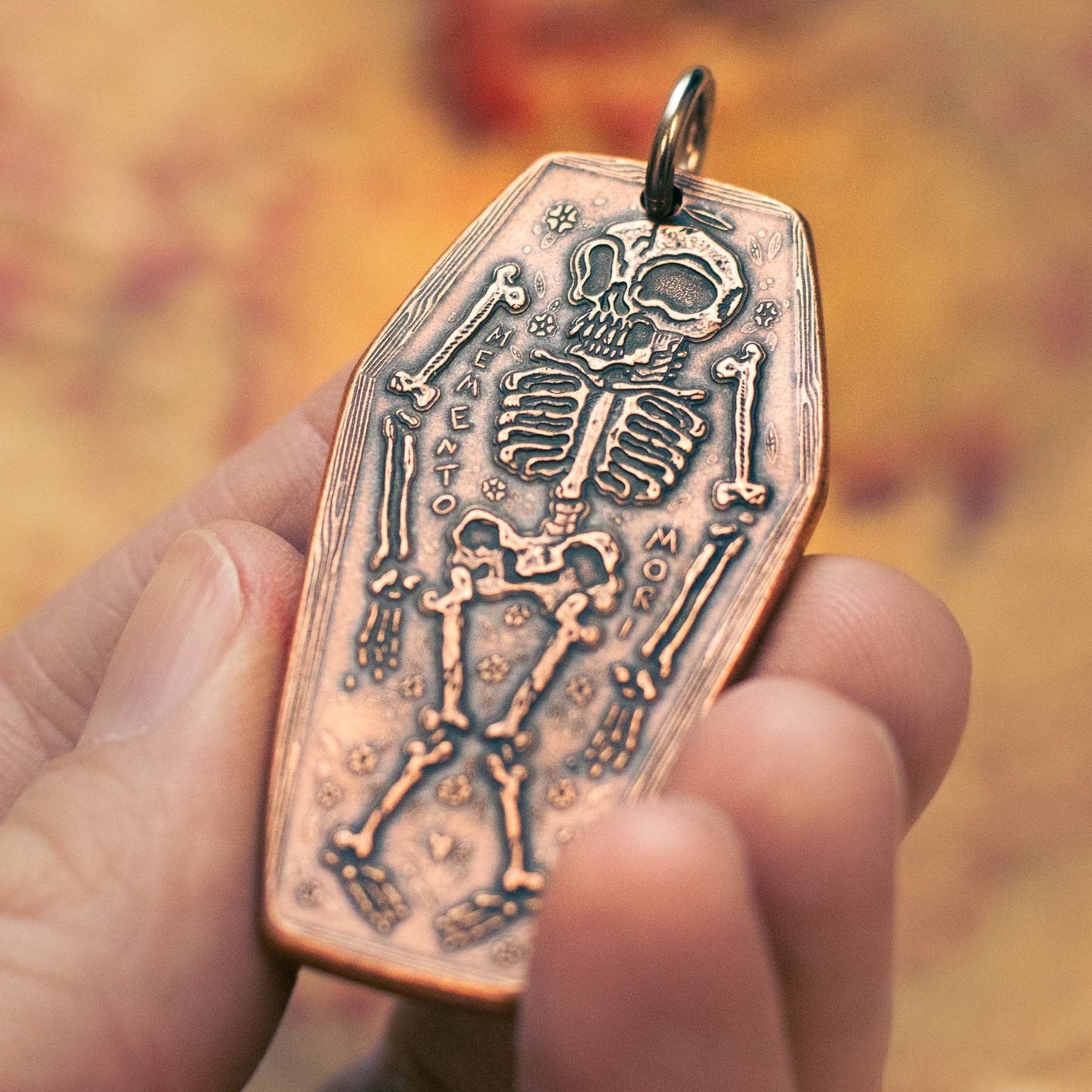 Coffin Memento Mori Memento Vivere Copper Charm or Pendant