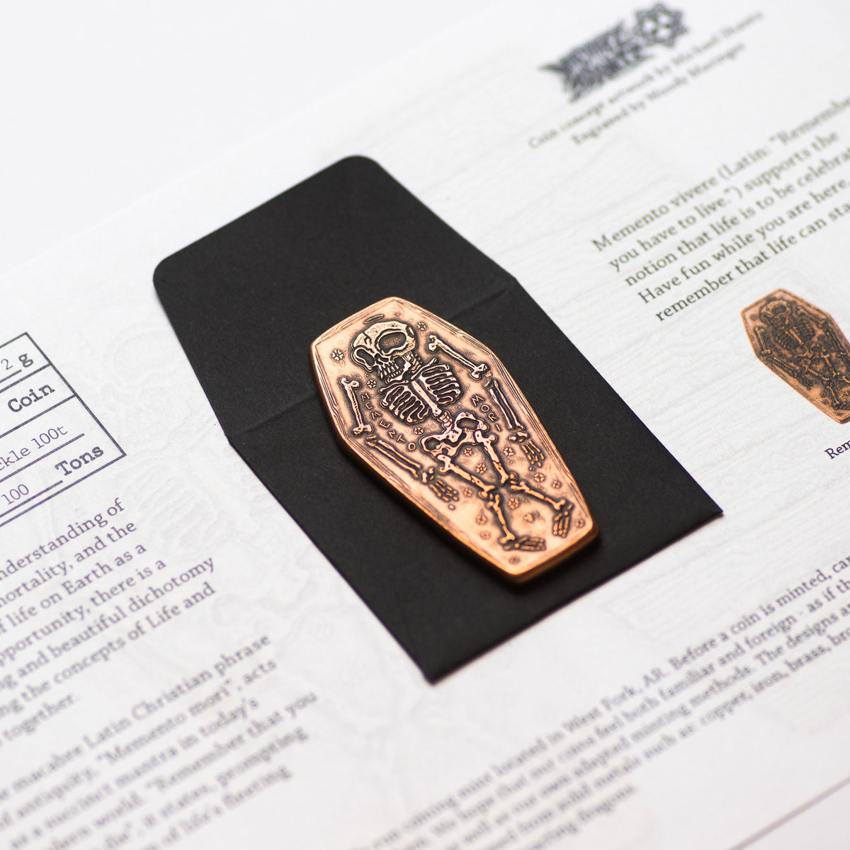 Coffin Memento Mori Memento Vivere Copper